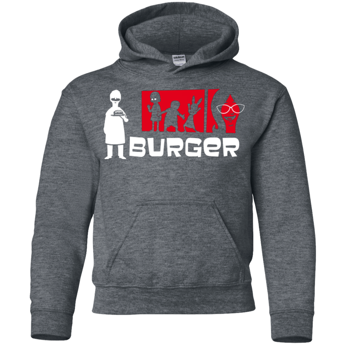 Sweatshirts Dark Heather / YS Burger Youth Hoodie