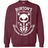 Sweatshirts Maroon / Small Burtons School of Nightmares Crewneck Sweatshirt