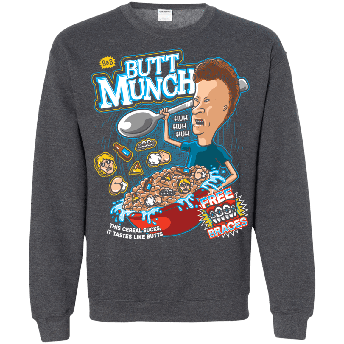 Sweatshirts Dark Heather / S Buttmunch Cereal Crewneck Sweatshirt