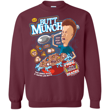 Sweatshirts Maroon / S Buttmunch Cereal Crewneck Sweatshirt