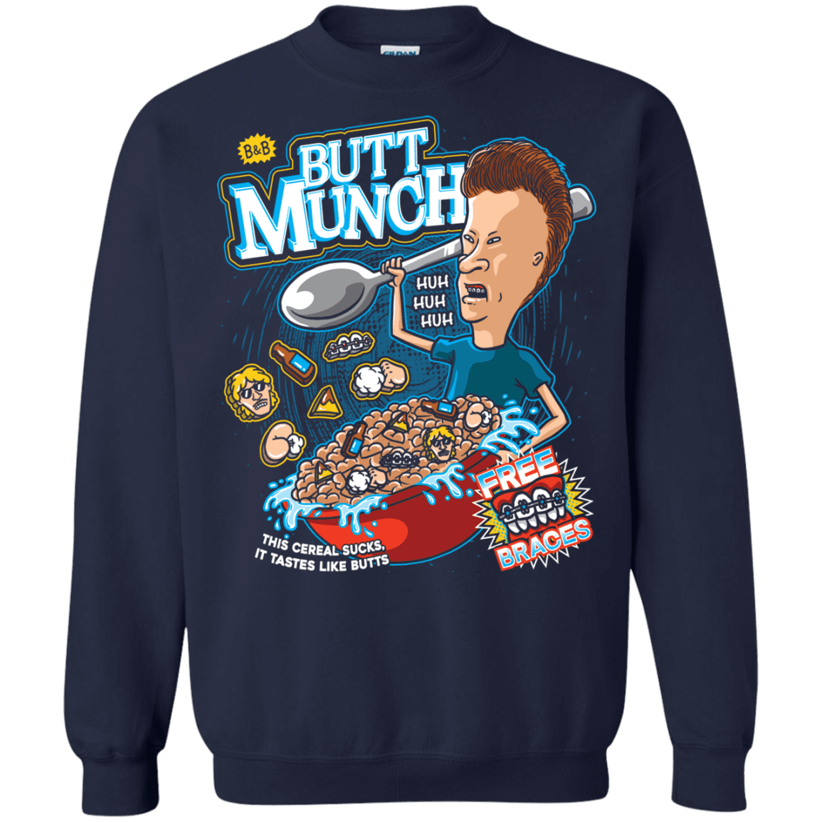 Sweatshirts Navy / S Buttmunch Cereal Crewneck Sweatshirt