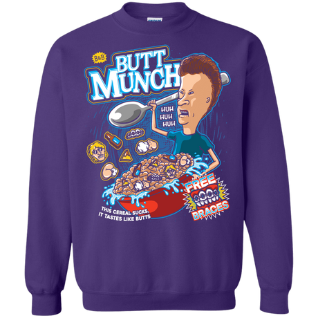 Sweatshirts Purple / S Buttmunch Cereal Crewneck Sweatshirt