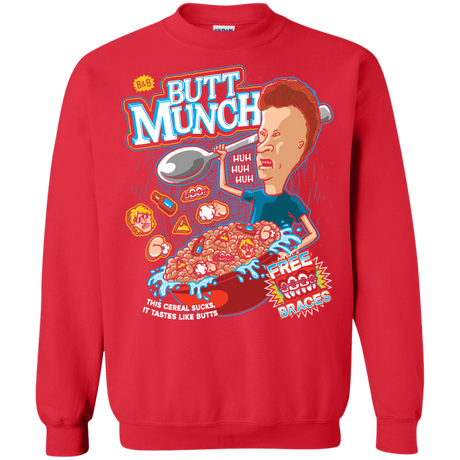 Sweatshirts Red / S Buttmunch Cereal Crewneck Sweatshirt