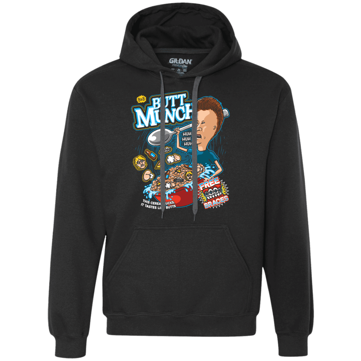 Sweatshirts Black / S Buttmunch Cereal Premium Fleece Hoodie