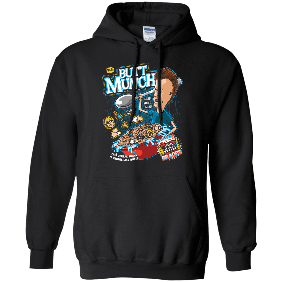 Sweatshirts Black / S Buttmunch Cereal Pullover Hoodie