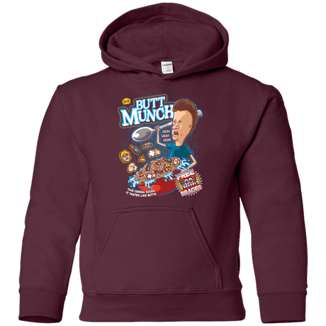 Sweatshirts Maroon / YS Buttmunch Cereal Youth Hoodie