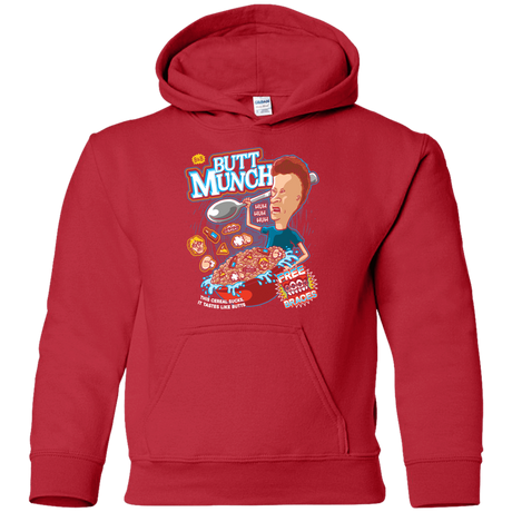 Sweatshirts Red / YS Buttmunch Cereal Youth Hoodie