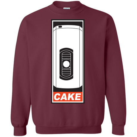 Sweatshirts Maroon / Small Cake is a Lie Crewneck Sweatshirt
