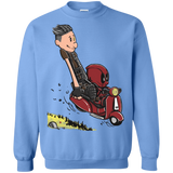 Sweatshirts Carolina Blue / S Calvin & Deadpool Crewneck Sweatshirt