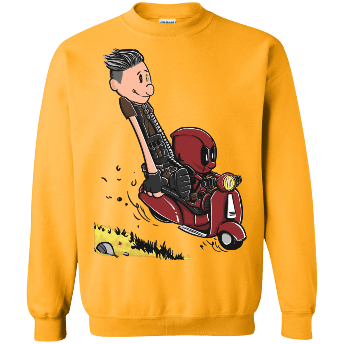 Sweatshirts Gold / S Calvin & Deadpool Crewneck Sweatshirt