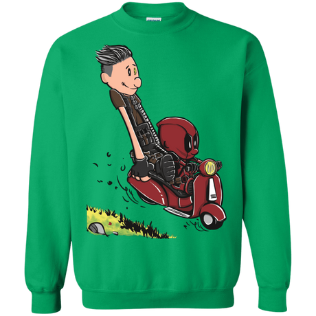 Sweatshirts Irish Green / S Calvin & Deadpool Crewneck Sweatshirt