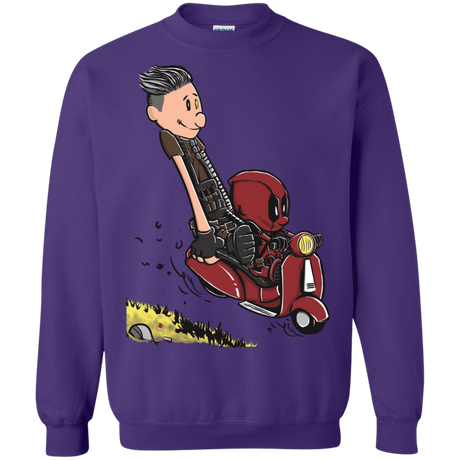 Sweatshirts Purple / S Calvin & Deadpool Crewneck Sweatshirt