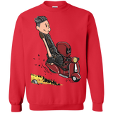Sweatshirts Red / S Calvin & Deadpool Crewneck Sweatshirt
