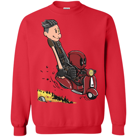 Sweatshirts Red / S Calvin & Deadpool Crewneck Sweatshirt