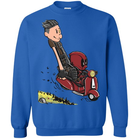 Sweatshirts Royal / S Calvin & Deadpool Crewneck Sweatshirt