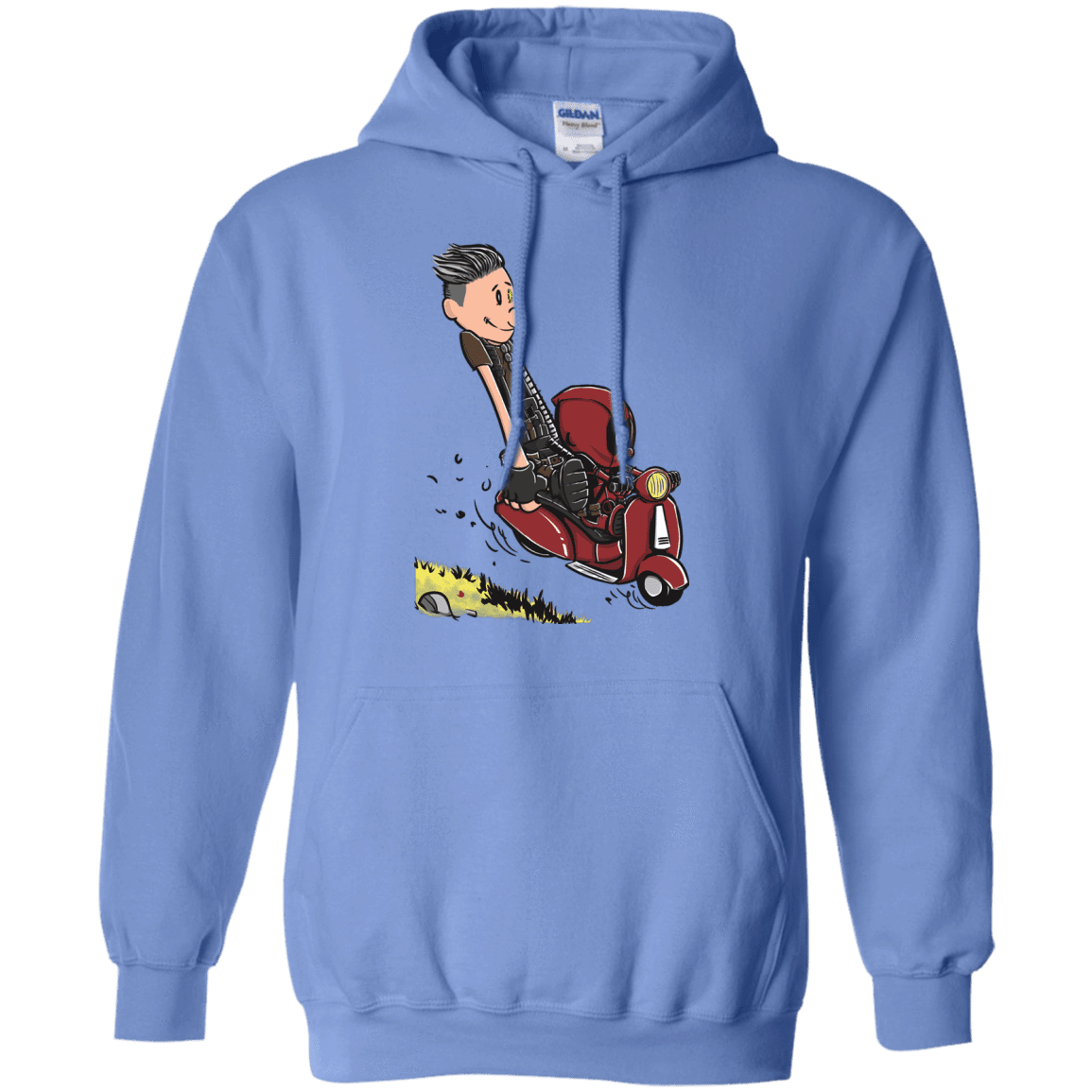 Sweatshirts Carolina Blue / S Calvin & Deadpool Pullover Hoodie