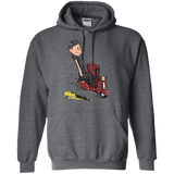 Sweatshirts Dark Heather / S Calvin & Deadpool Pullover Hoodie