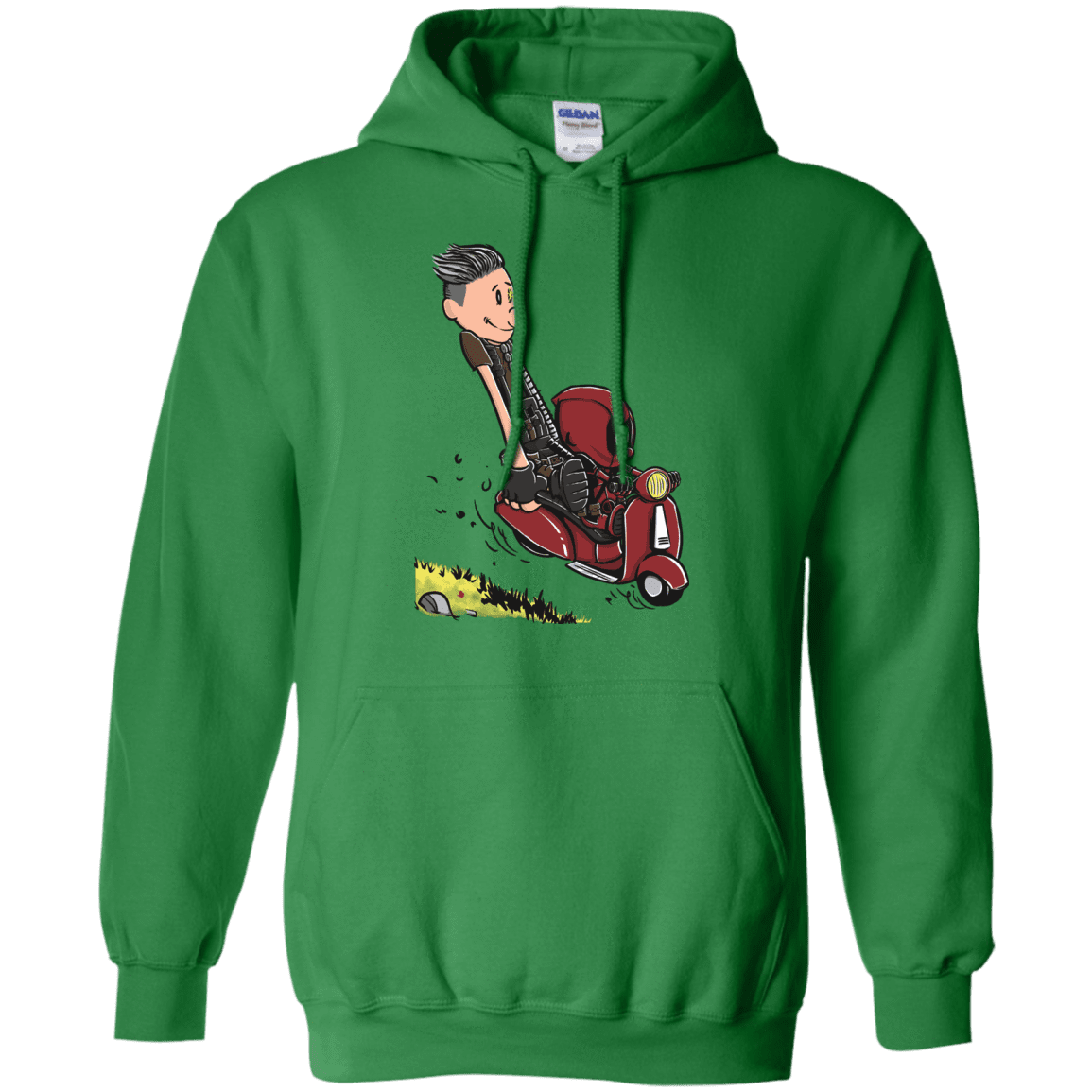 Sweatshirts Irish Green / S Calvin & Deadpool Pullover Hoodie