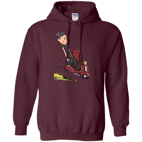 Sweatshirts Maroon / S Calvin & Deadpool Pullover Hoodie