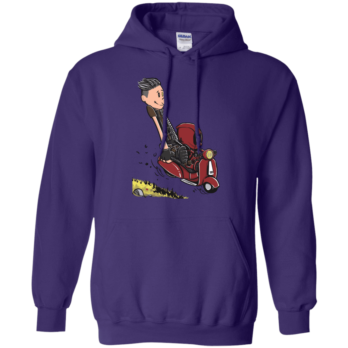 Sweatshirts Purple / S Calvin & Deadpool Pullover Hoodie