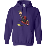 Sweatshirts Purple / S Calvin & Deadpool Pullover Hoodie