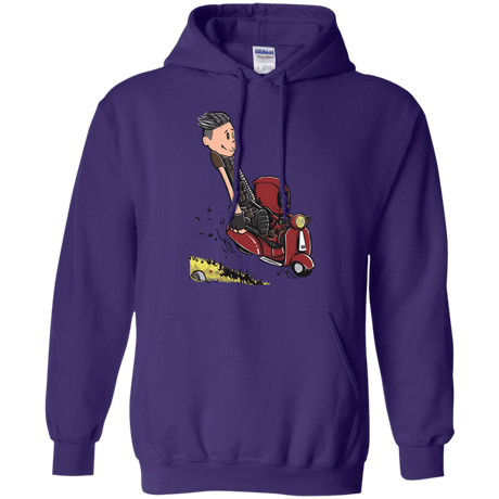 Sweatshirts Purple / S Calvin & Deadpool Pullover Hoodie