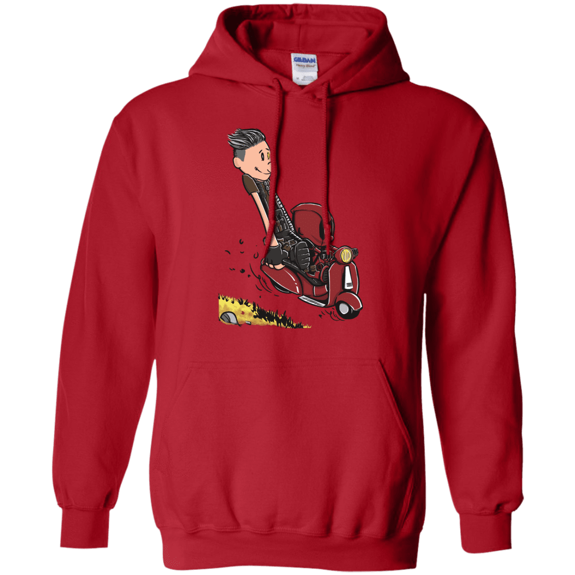 Sweatshirts Red / S Calvin & Deadpool Pullover Hoodie