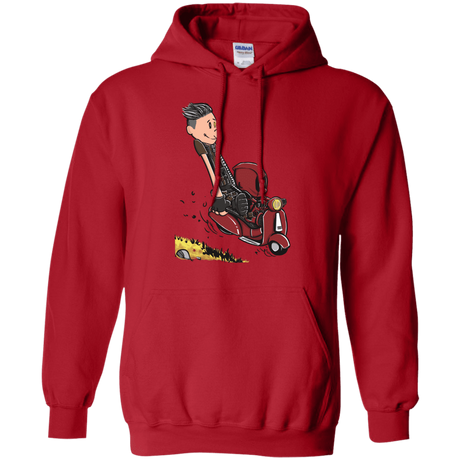 Sweatshirts Red / S Calvin & Deadpool Pullover Hoodie