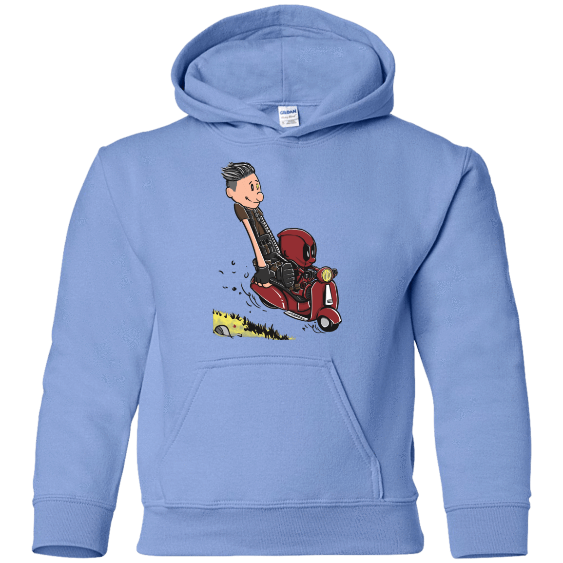 Sweatshirts Carolina Blue / YS Calvin & Deadpool Youth Hoodie