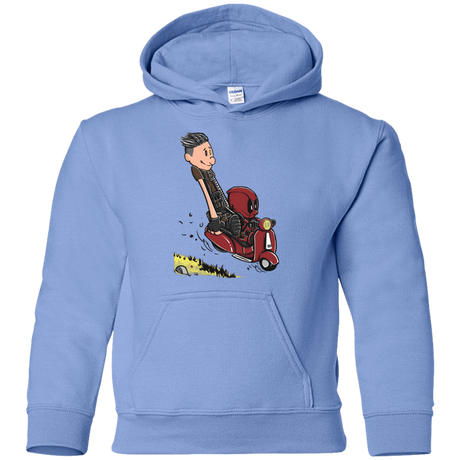 Sweatshirts Carolina Blue / YS Calvin & Deadpool Youth Hoodie