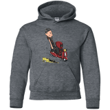 Sweatshirts Dark Heather / YS Calvin & Deadpool Youth Hoodie