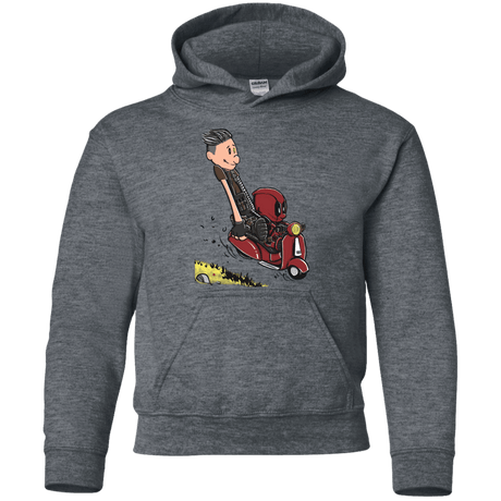 Sweatshirts Dark Heather / YS Calvin & Deadpool Youth Hoodie