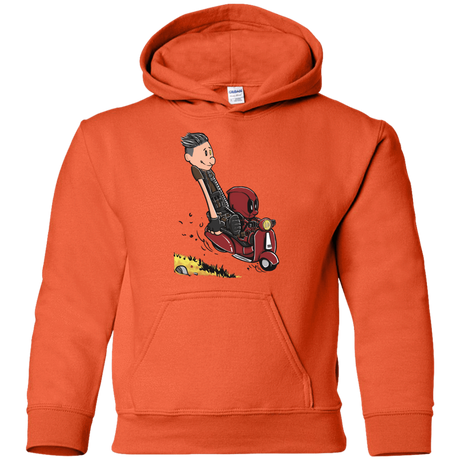 Sweatshirts Orange / YS Calvin & Deadpool Youth Hoodie