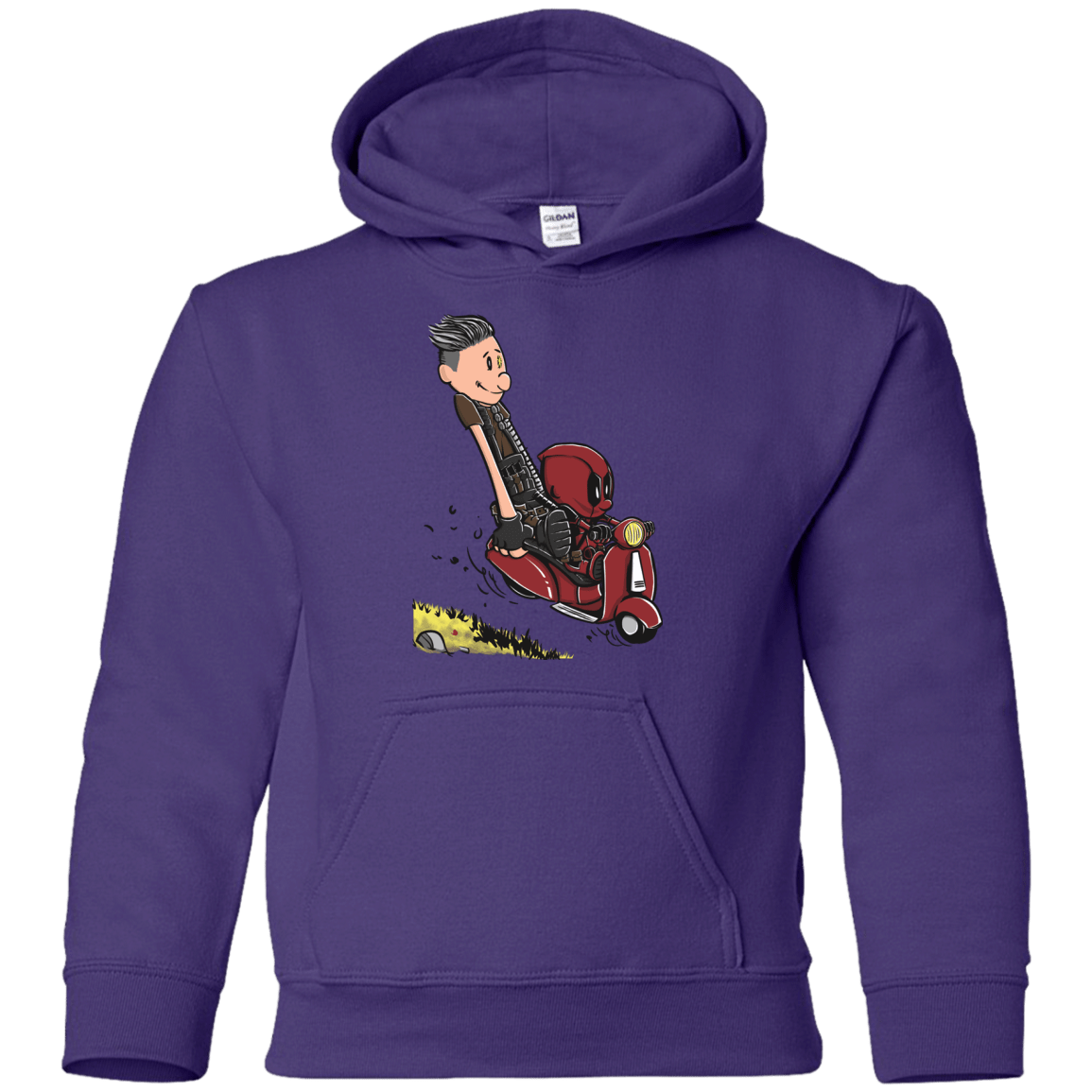 Sweatshirts Purple / YS Calvin & Deadpool Youth Hoodie