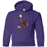 Sweatshirts Purple / YS Calvin & Deadpool Youth Hoodie