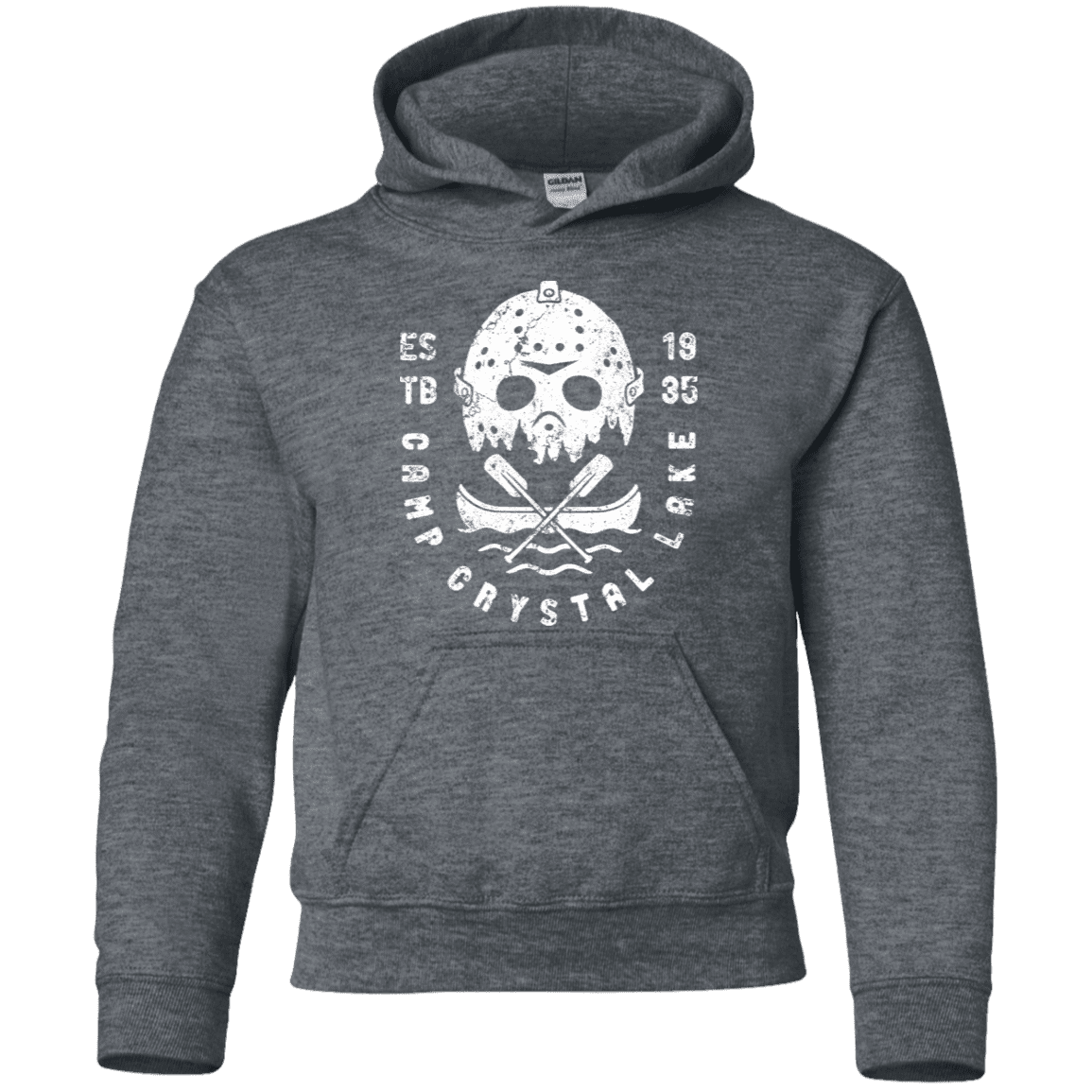 Sweatshirts Dark Heather / YS Camp Crystal Lake Youth Hoodie