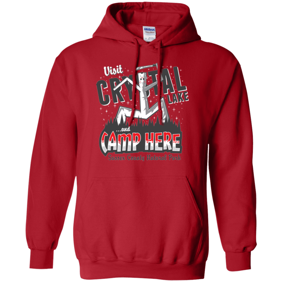 Sweatshirts Red / Small CAMP HERE Pullover Hoodie