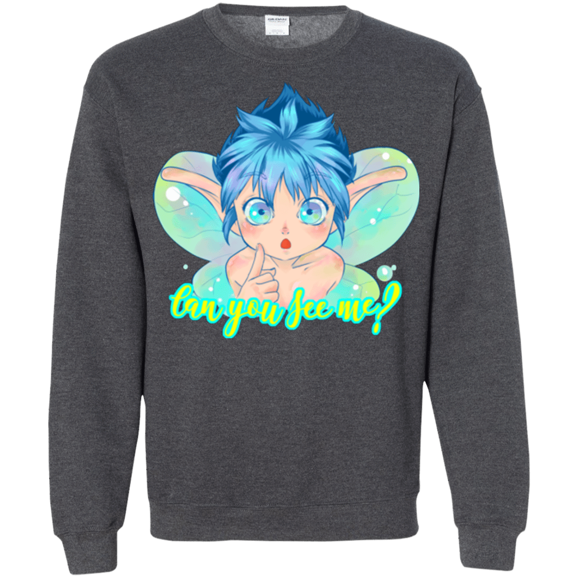 Sweatshirts Dark Heather / Small Can you see me Crewneck Sweatshirt