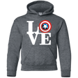 Sweatshirts Dark Heather / YS Captain's Love Youth Hoodie