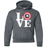 Sweatshirts Dark Heather / YS Captain's Love Youth Hoodie