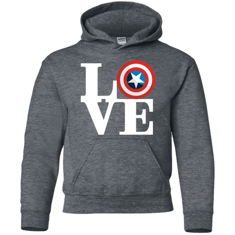 Sweatshirts Dark Heather / YS Captain's Love Youth Hoodie