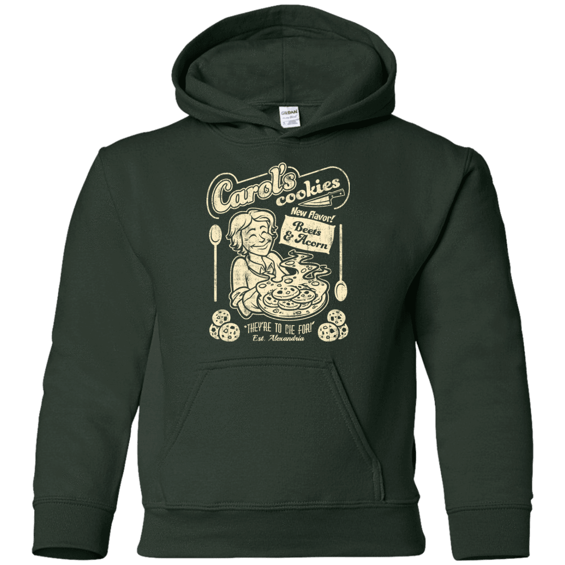 Sweatshirts Forest Green / YS Carols Cookies Youth Hoodie