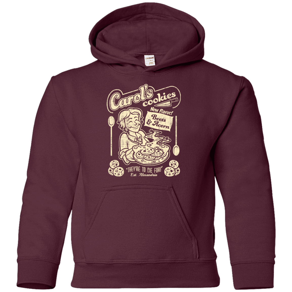 Sweatshirts Maroon / YS Carols Cookies Youth Hoodie