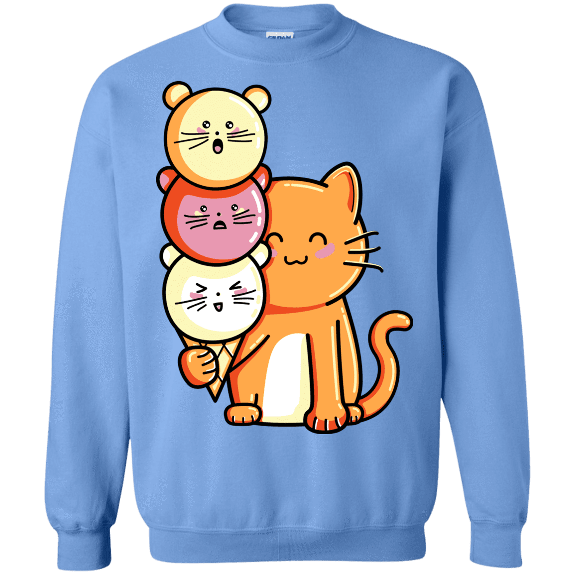 Sweatshirts Carolina Blue / S Cat and Micecream Crewneck Sweatshirt