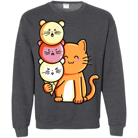 Sweatshirts Dark Heather / S Cat and Micecream Crewneck Sweatshirt