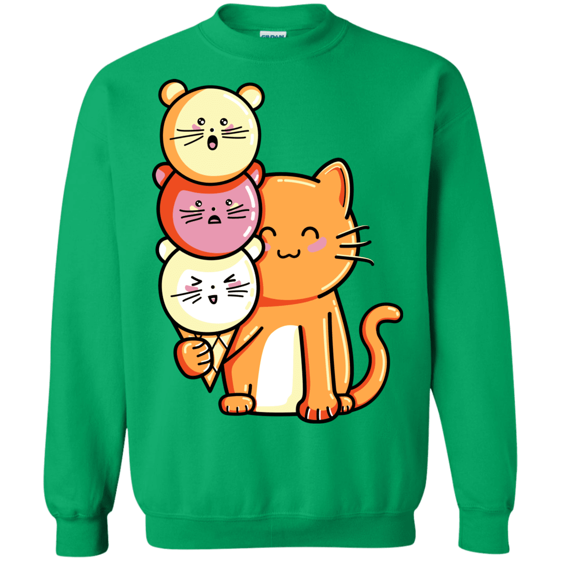 Sweatshirts Irish Green / S Cat and Micecream Crewneck Sweatshirt