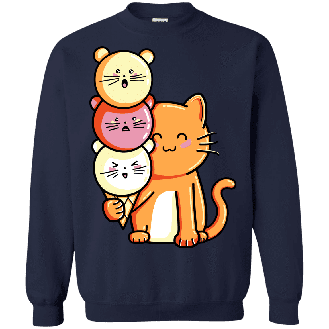 Sweatshirts Navy / S Cat and Micecream Crewneck Sweatshirt