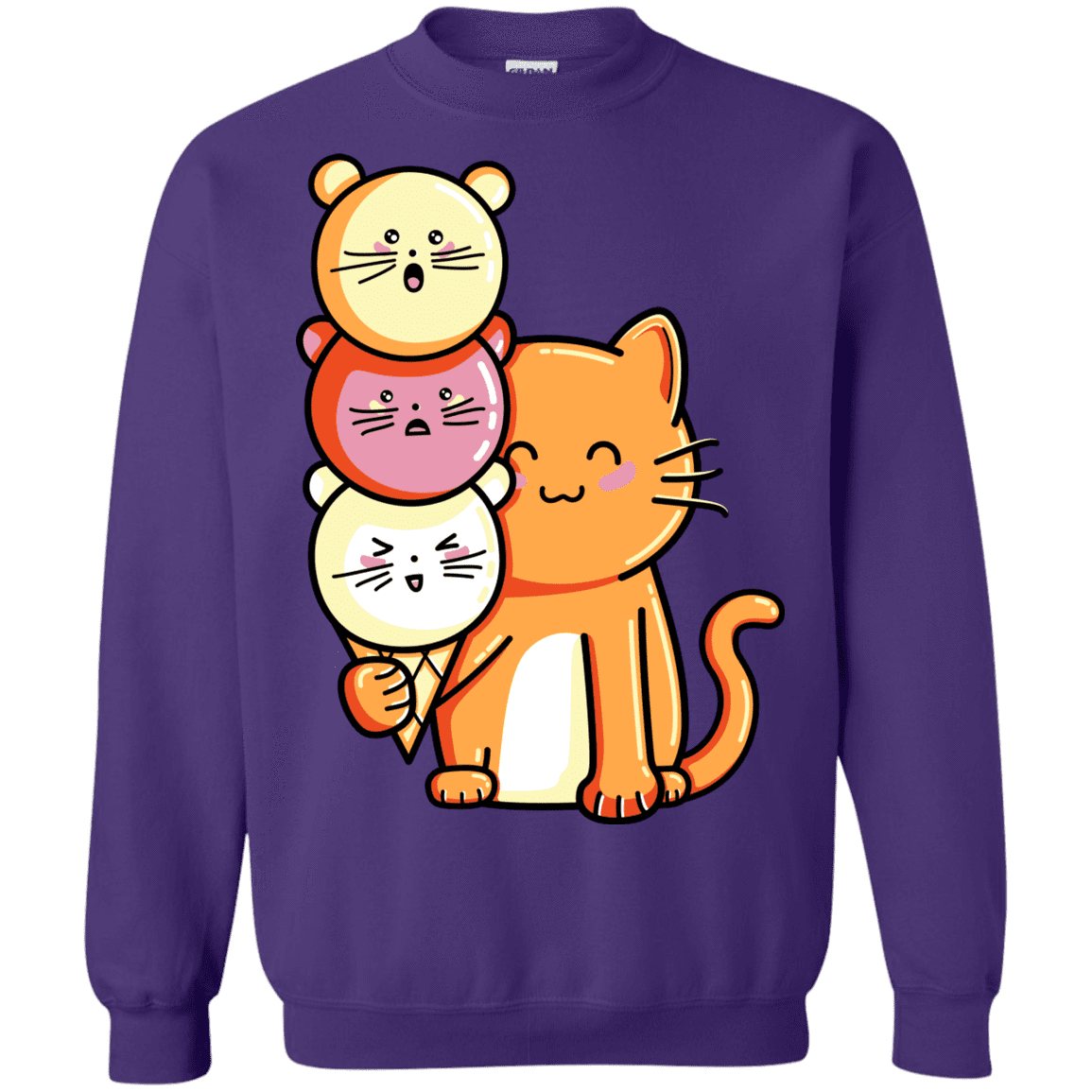 Sweatshirts Purple / S Cat and Micecream Crewneck Sweatshirt