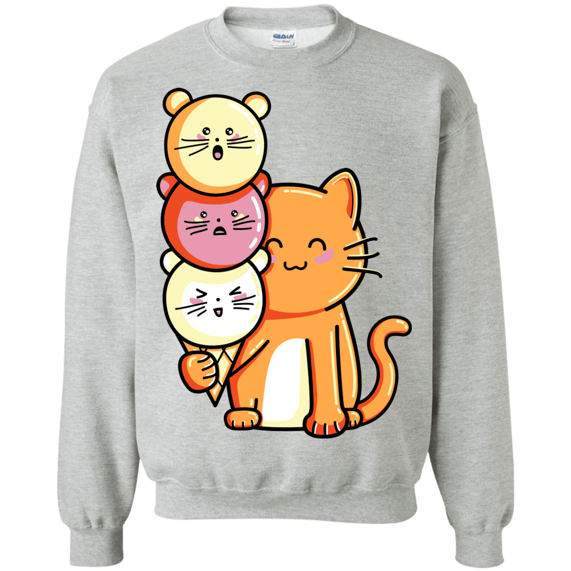 Sweatshirts Sport Grey / S Cat and Micecream Crewneck Sweatshirt