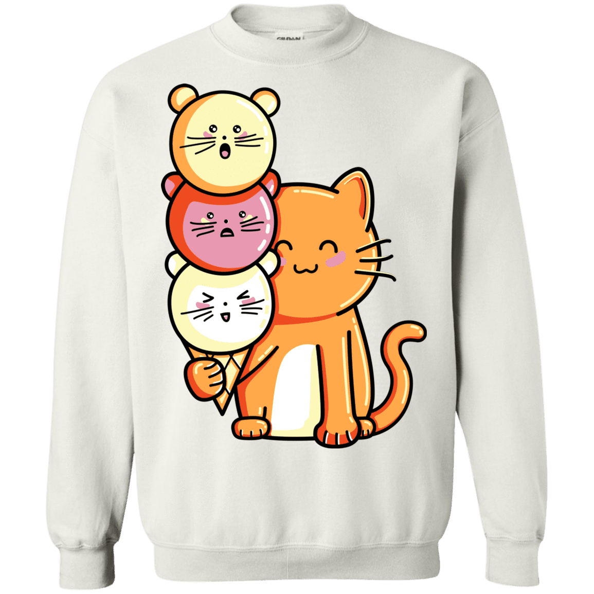 Sweatshirts White / S Cat and Micecream Crewneck Sweatshirt